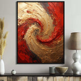 Red Gold Fusion Spiral - Abstract Canvas Wall Art