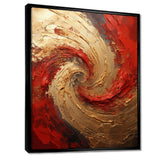 Red Gold Fusion Spiral - Abstract Canvas Wall Art