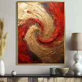 Red Gold Fusion Spiral - Abstract Canvas Wall Art