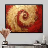 Red Gold Fusion Spiral III - Abstract Canvas Wall Art