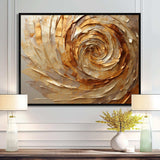 Brown Gilded Mocha Spiral - Abstract Canvas Wall Art