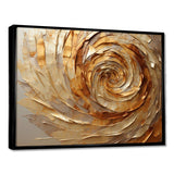 Brown Gilded Mocha Spiral - Abstract Canvas Wall Art