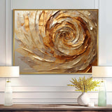 Brown Gilded Mocha Spiral - Abstract Canvas Wall Art