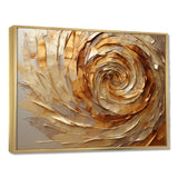 Brown Gilded Mocha Spiral - Abstract Canvas Wall Art