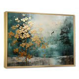 Golden Emerald Forest - Abstract Canvas Wall Art