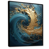 Golden Emerald Surge I - Abstract Canvas Wall Art