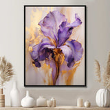 Golden Iris Purple Dream - Floral Canvas Wall Art