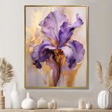 Golden Iris Purple Dream - Floral Canvas Wall Art