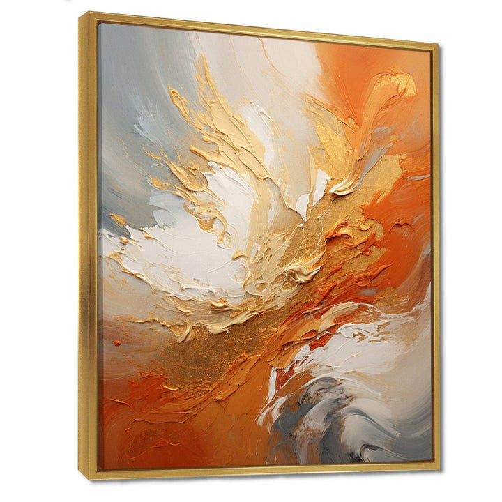 Golden Orange Surge - Abstract Canvas Wall Art