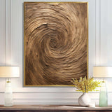 Brown Calm Current Spiral - Abstract Canvas Wall Art