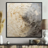 Grey Beige Meditative Movement - Abstract Canvas Wall Art