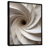 White Minimalism Spiral Poteries - Abstract Canvas Wall Art