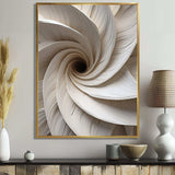 White Minimalism Spiral Poteries - Abstract Canvas Wall Art