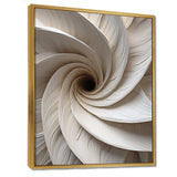 White Minimalism Spiral Poteries - Abstract Canvas Wall Art