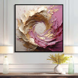 Gold Pink Minimalism Spiral Poteries - Abstract Canvas Wall Art