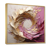 Gold Pink Minimalism Spiral Poteries - Abstract Canvas Wall Art