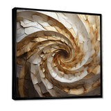 Beige Minimalism Spiral Poteries I - Abstract Canvas Wall Art