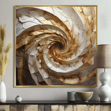 Beige Minimalism Spiral Poteries I - Abstract Canvas Wall Art