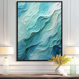 Aqua Blue And White Serenity Swirl I - Abstract Canvas Wall Art