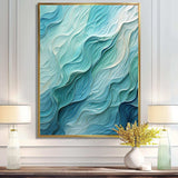 Aqua Blue And White Serenity Swirl I - Abstract Canvas Wall Art