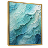 Aqua Blue And White Serenity Swirl I - Abstract Canvas Wall Art