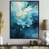 Aqua Blue And White Serenity Swirl III - Abstract Canvas Wall Art