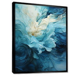 Aqua Blue And White Serenity Swirl III - Abstract Canvas Wall Art