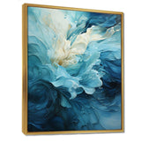 Aqua Blue And White Serenity Swirl III - Abstract Canvas Wall Art