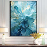 Aqua Blue And White Serenity Swirl IV - Abstract Canvas Wall Art