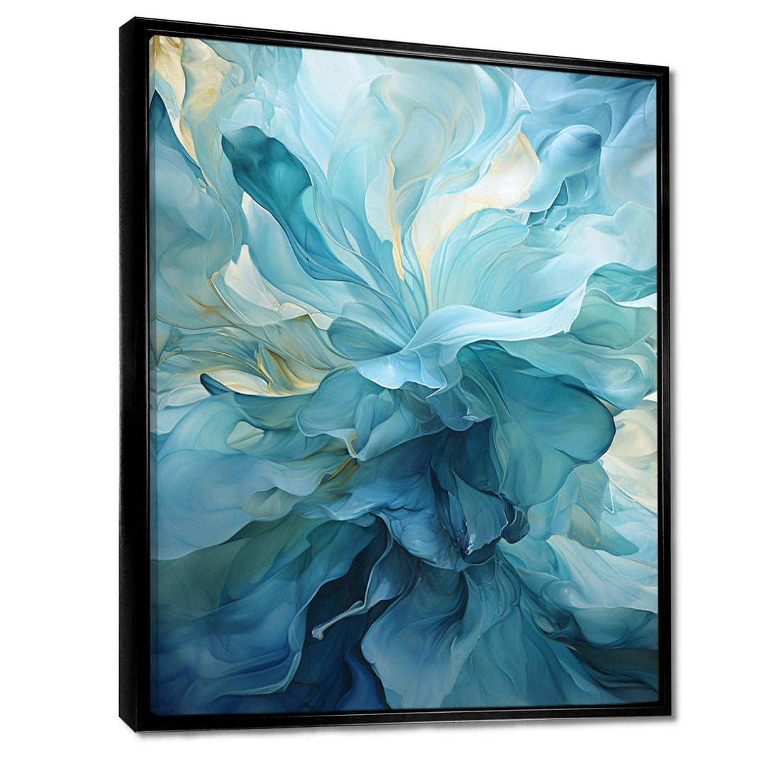 Aqua Blue And White Serenity Swirl IV - Abstract Canvas Wall Art