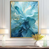 Aqua Blue And White Serenity Swirl IV - Abstract Canvas Wall Art