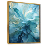 Aqua Blue And White Serenity Swirl IV - Abstract Canvas Wall Art