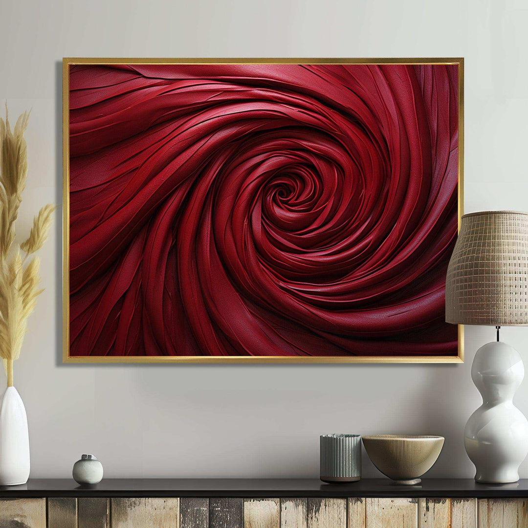 Red Winding Wonder - Abstract Canvas Wall Art