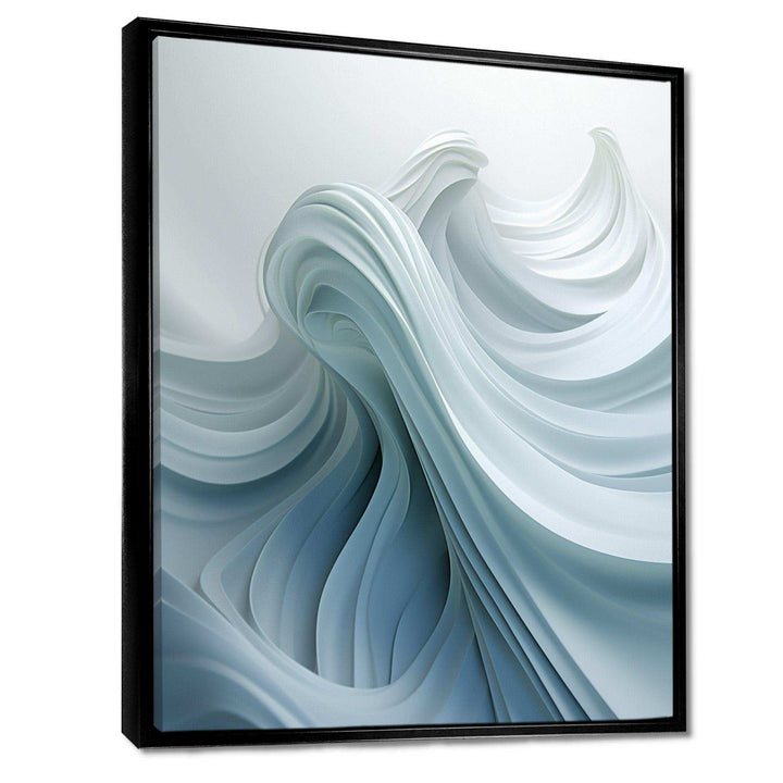 White &amp; Blue Zen Zephyr Spiral - Abstract Canvas Wall Art