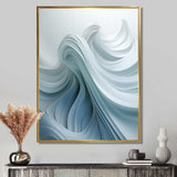 White & Blue Zen Zephyr Spiral - Abstract Canvas Wall Art