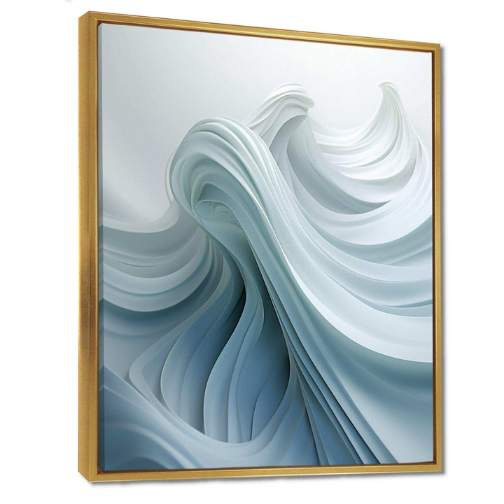 White &amp; Blue Zen Zephyr Spiral - Abstract Canvas Wall Art