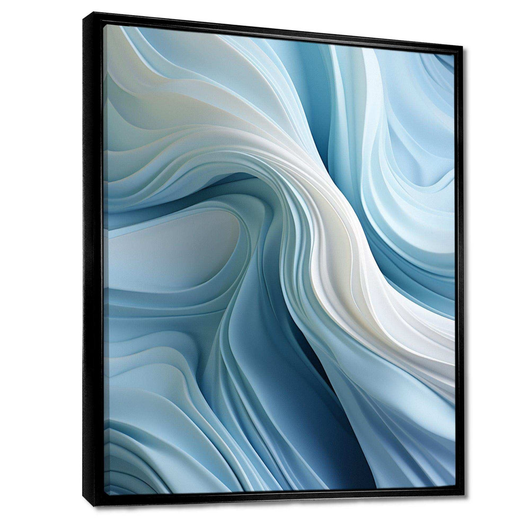 White &amp; Blue Zen Zephyr Spiral I - Abstract Canvas Wall Art
