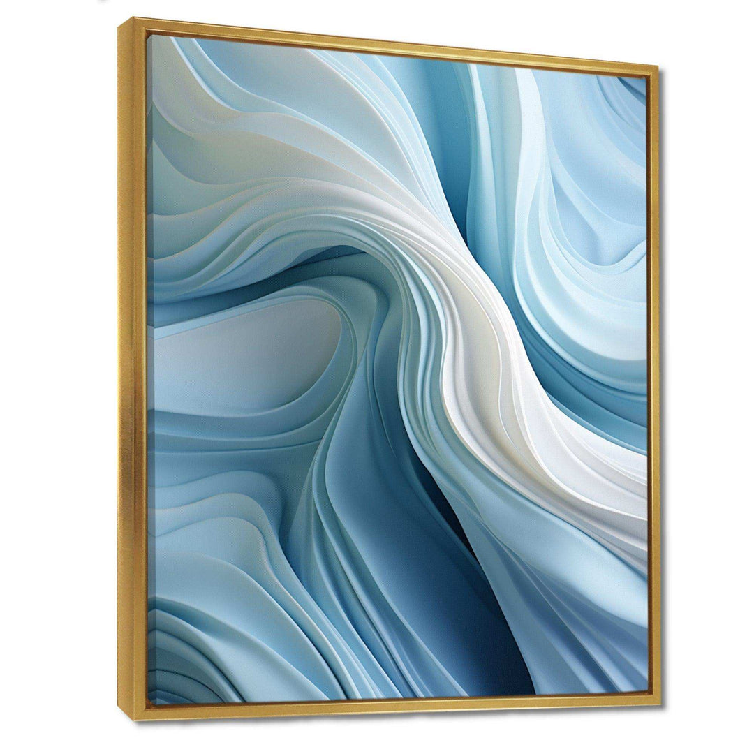 White &amp; Blue Zen Zephyr Spiral I - Abstract Canvas Wall Art
