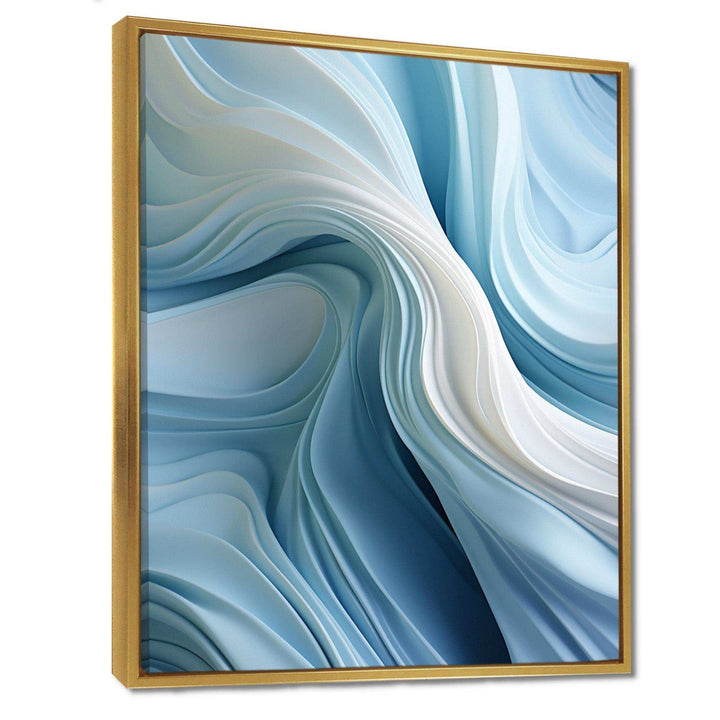 White &amp; Blue Zen Zephyr Spiral I - Abstract Canvas Wall Art