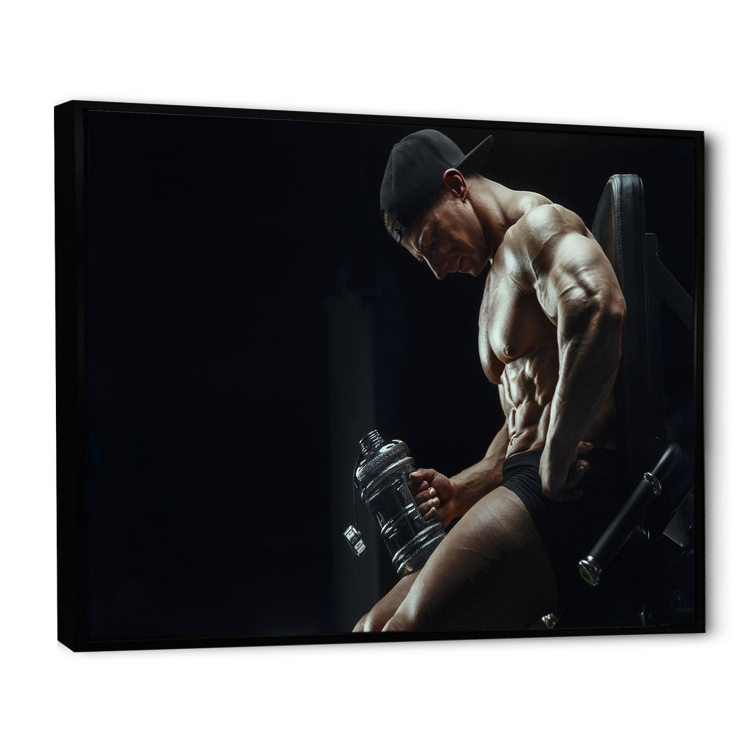 Bodybuilder Fitness Workout - Aerobic &amp; Bodybuilding Canvas Wall Art