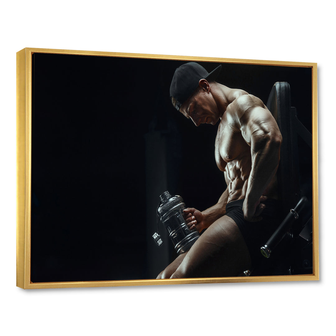Bodybuilder Fitness Workout - Aerobic &amp; Bodybuilding Canvas Wall Art