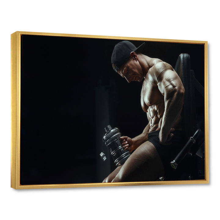 Bodybuilder Fitness Workout - Aerobic &amp; Bodybuilding Canvas Wall Art
