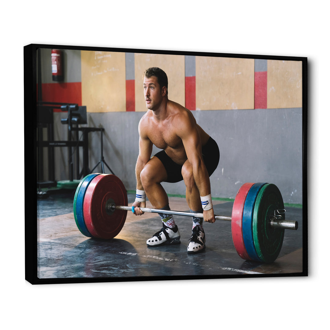Bodybuilder Deadlift - Aerobic &amp; Bodybuilding Canvas Wall Art