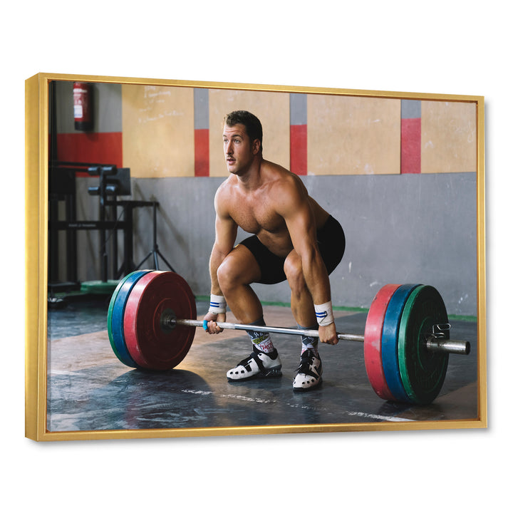 Bodybuilder Deadlift - Aerobic &amp; Bodybuilding Canvas Wall Art