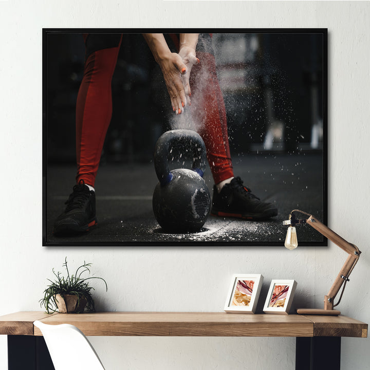 Athlete Bodybuilding Cloud Of Dust - Aerobic &amp; Bodybuilding Canvas Wall Art