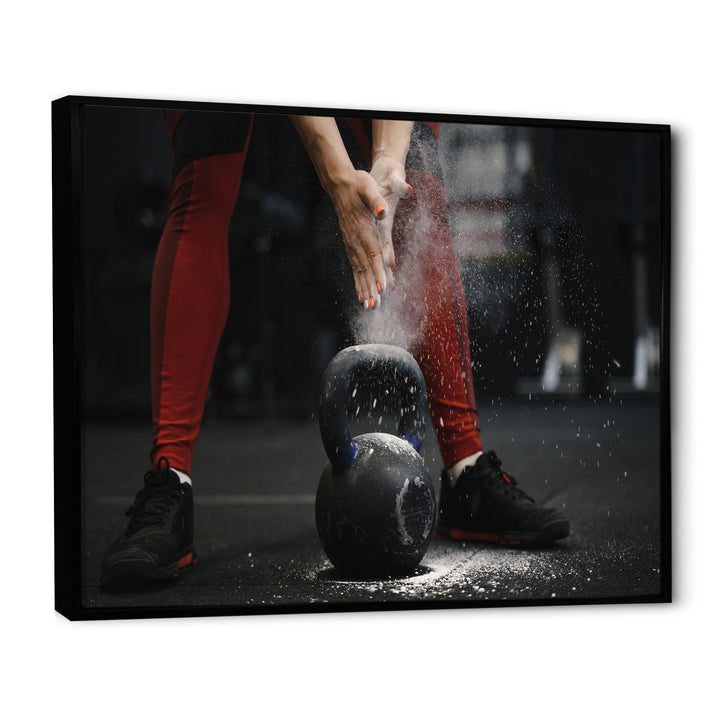 Athlete Bodybuilding Cloud Of Dust - Aerobic &amp; Bodybuilding Canvas Wall Art