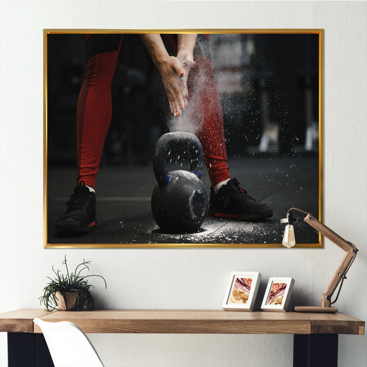 Athlete Bodybuilding Cloud Of Dust - Aerobic &amp; Bodybuilding Canvas Wall Art