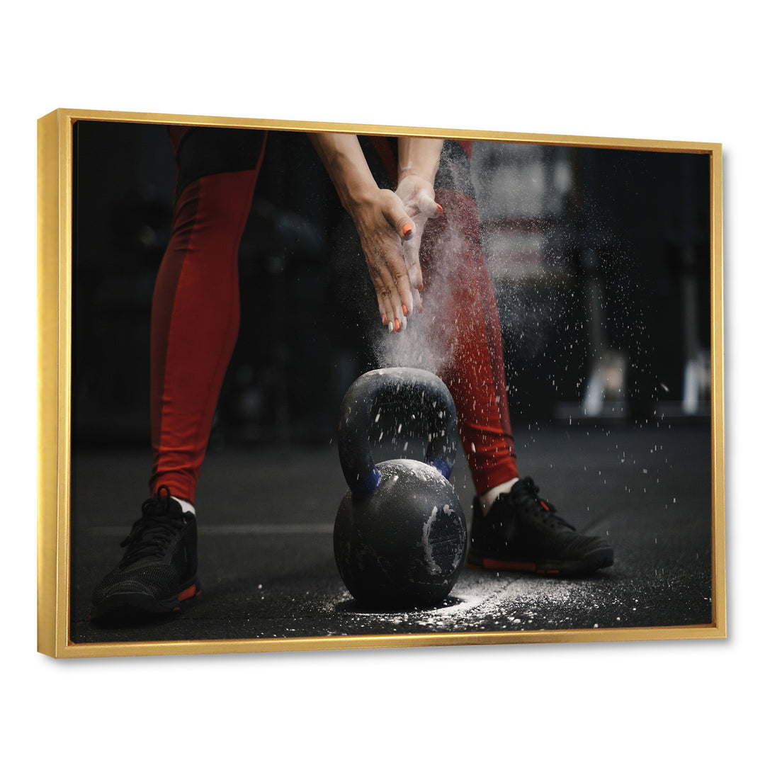 Athlete Bodybuilding Cloud Of Dust - Aerobic &amp; Bodybuilding Canvas Wall Art