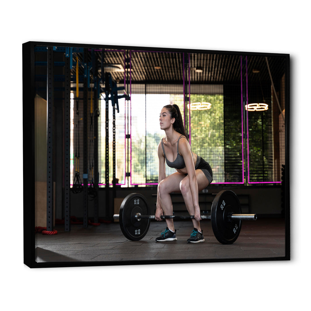 Woman Bodybuilding Workout - Aerobic &amp; Bodybuilding Canvas Wall Art