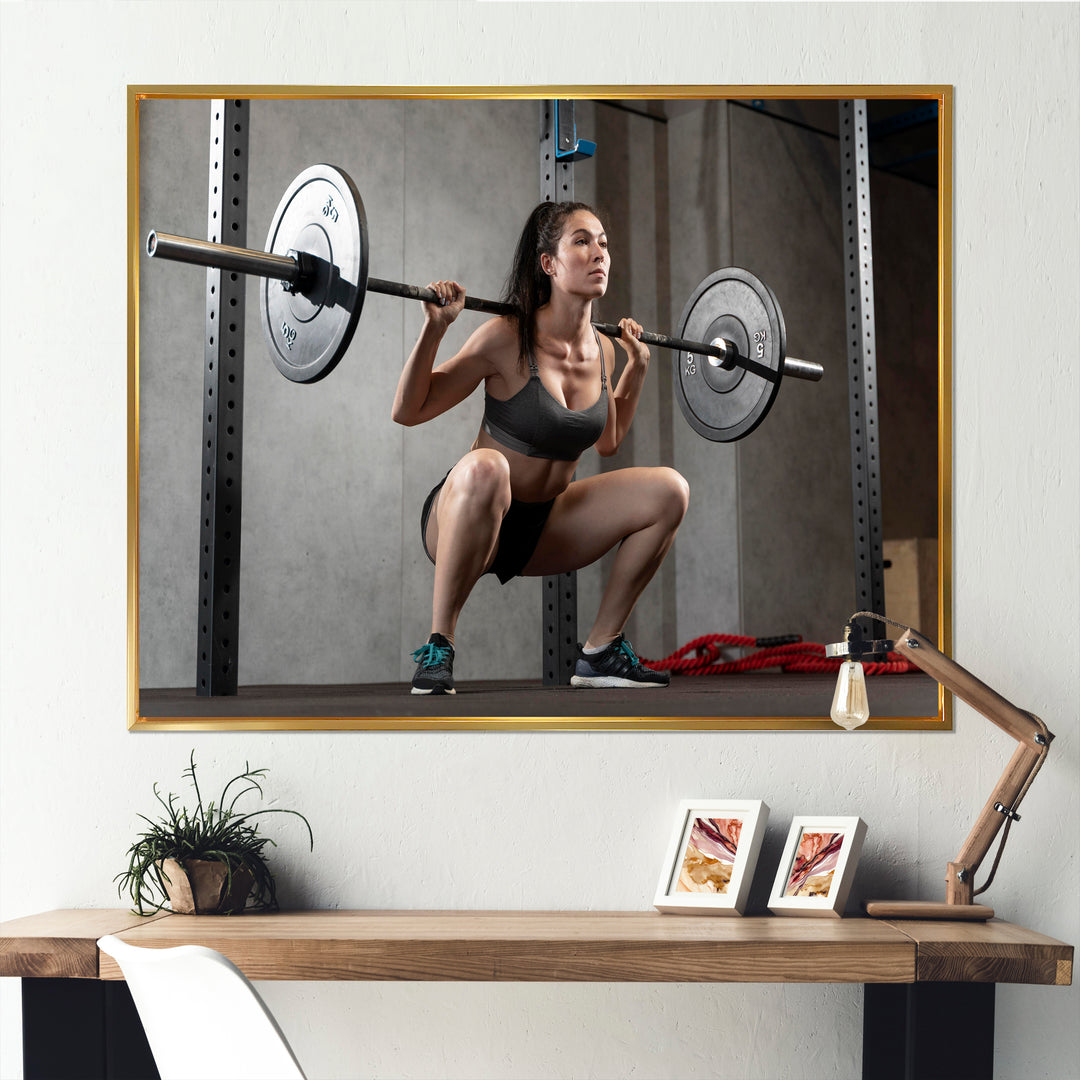 Woman Bodybuilding Workout I - Aerobic &amp; Bodybuilding Canvas Wall Art